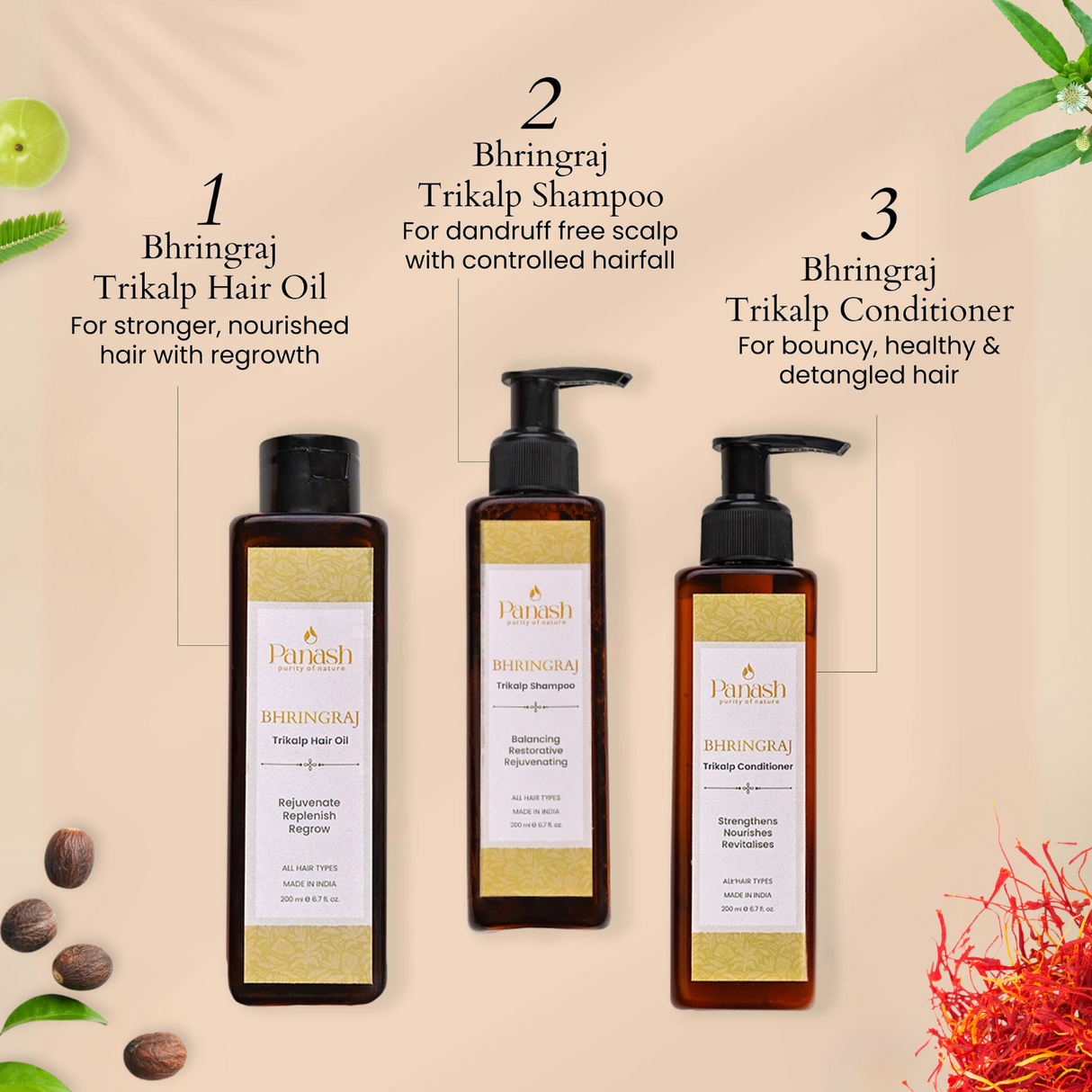 Bhringraj Anti Hair Fall Kit | Oil, Shampoo & Conditioner