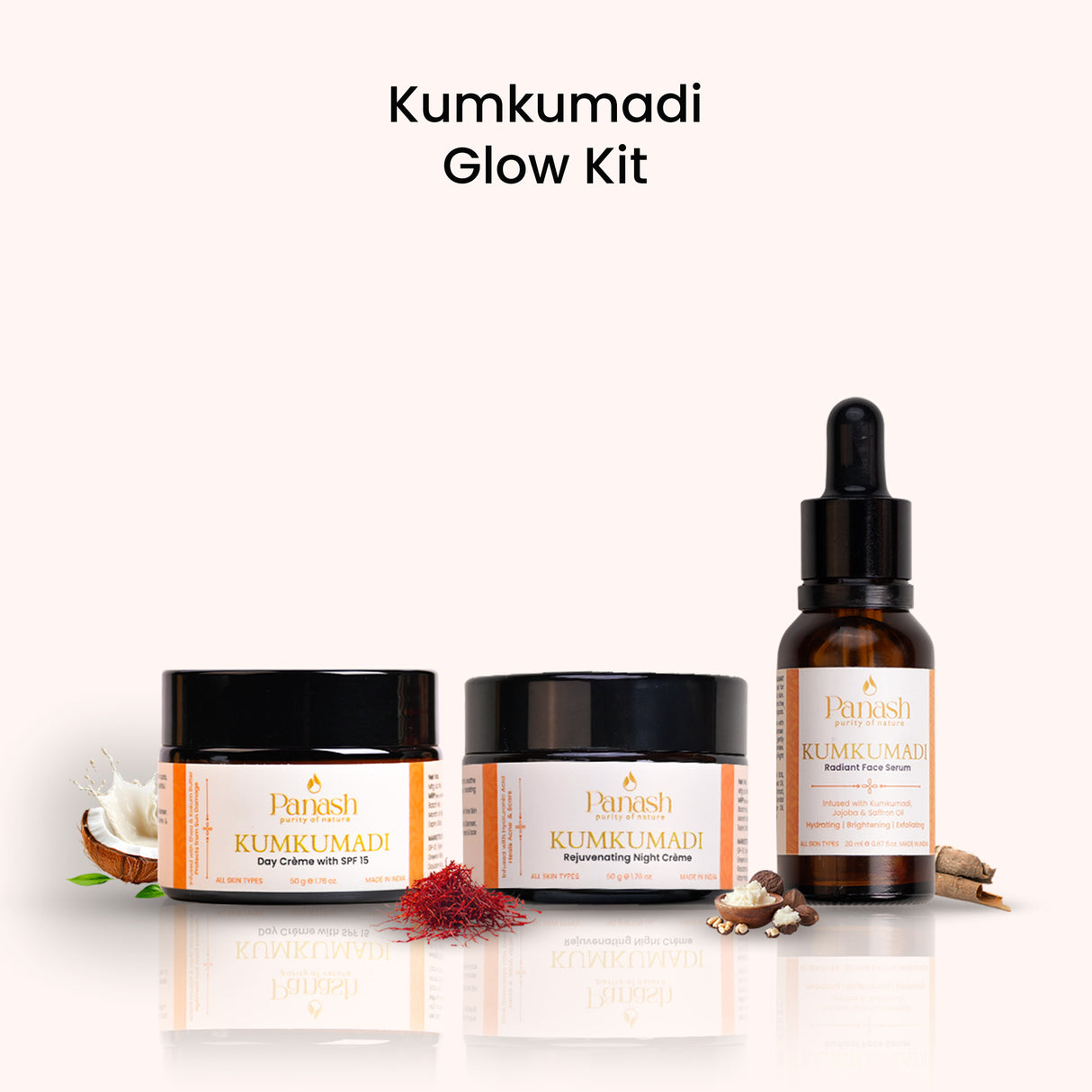 Kumkumadi Glow Kit | Face Serum, Day & Night Crème