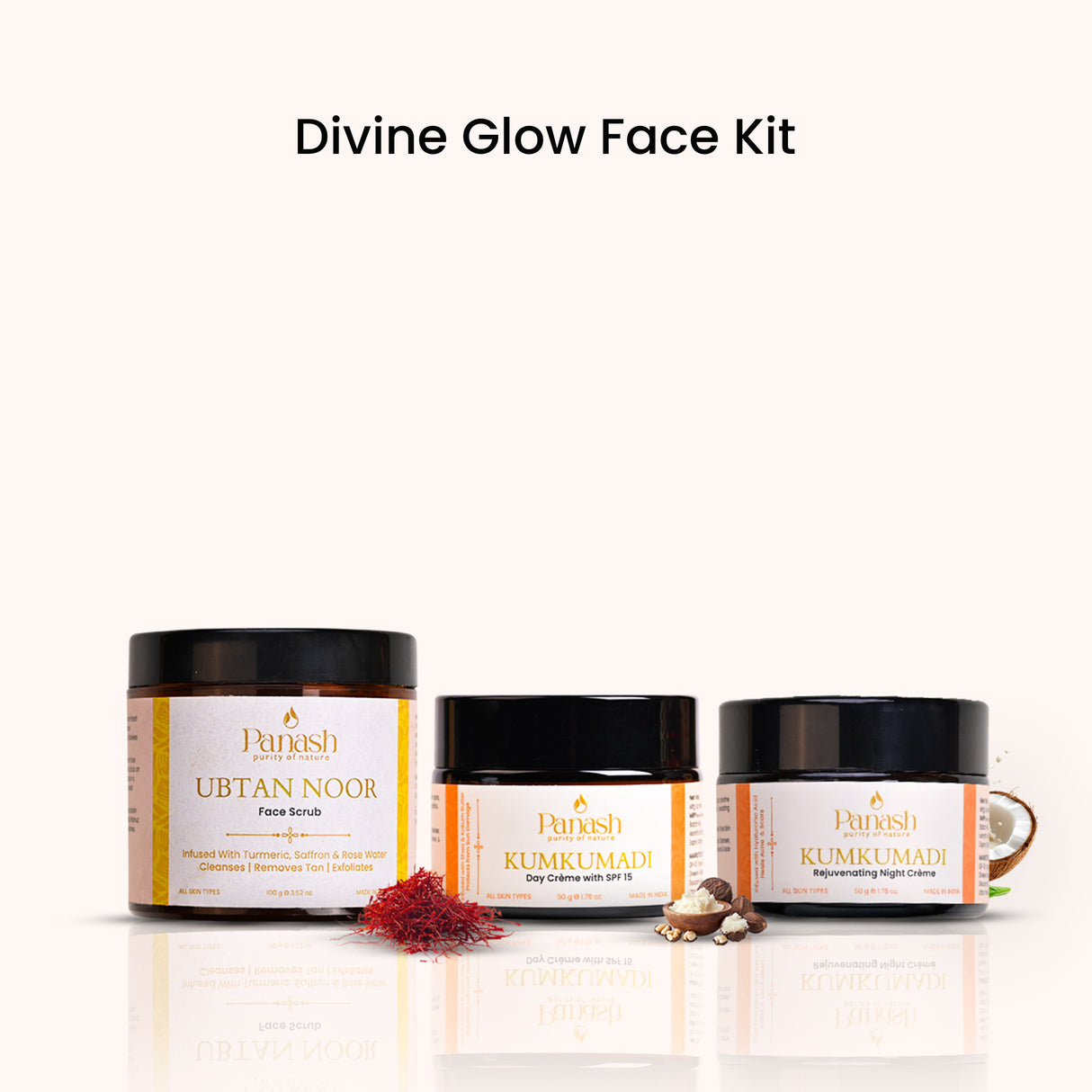 Divine Glow Face Kit | Face Scrub, Day & Night Crème